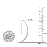 0.60 Carat (cttw) Round Lab Grown White Diamond Ladies Curved Crawler Earrings Sterling Silver