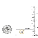 1.80 Carat (cttw) Round Lab Grown White Diamond Ladies Beaded Style Solitaire Stud Earrings 10K Yellow Gold