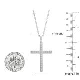 0.32 Carat (ctw) Round Lab Grown Diamond Ladies Religious Cross Pendant 1/3 CT 10K White Gold