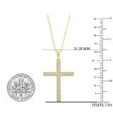 0.32 Carat (ctw) Round Lab Grown Diamond Ladies Religious Cross Pendant 1/3 CT 10K Yellow Gold