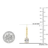 2.10 Carat (ctw) Oval Lab Grown Diamond Ladies Twisted Drop Earring 10K Yellow Gold