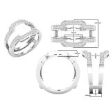 0.45 Carat (ctw) Round Lab Grown Diamond Ladies Guard Double Wedding Band 1/2 CT 10K White Gold