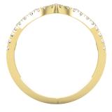 0.20 Carat (ctw) Round Lab Grown Diamond Ladies Chevron Wedding Band 1/5 CT 14K Yellow Gold