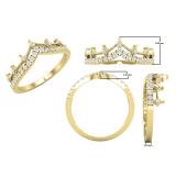 0.20 Carat (ctw) Round Lab Grown Diamond Ladies Chevron Wedding Band 1/5 CT 14K Yellow Gold