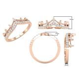 0.20 Carat (ctw) Round Lab Grown Diamond Ladies Chevron Wedding Band 1/5 CT 18K Rose Gold