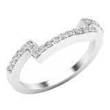 0.25 Carat (ctw) Round Lab Grown Diamond Ladies Contour Wedding Band 1/4 CT Sterling Silver