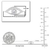 Lab Grown White Diamond Evil Eye Solitaire Pushback Stud Earrings (0.03 ctw Color H-I Clarity SI2) for Women in 10K White Gold