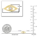 Lab Grown White Diamond Evil Eye Solitaire Pushback Stud Earrings (0.03 ctw Color H-I Clarity SI2) for Women in 18K Yellow Gold