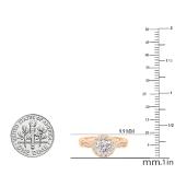 1.70 Carat (ctw) Round Lab Grown Diamond Ladies Bridal Halo Style Engagement Ring 18K Rose Gold