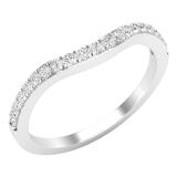0.25 Carat (ctw) Round Lab Grown Diamond Ladies Wedding Contour Stackable Band 1/4 CT Sterling Silver