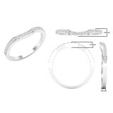 0.25 Carat (ctw) Round Lab Grown Diamond Ladies Wedding Contour Stackable Band 1/4 CT Sterling Silver