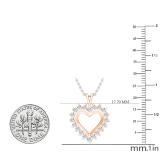 0.95 Carat (ctw) Round Lab Grown Diamond Ladies Heart Pendant 1 CT 18K Rose Gold