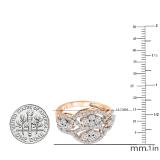 1.80 Carat (ctw) Round Lab Grown White Diamond Ladies Cocktail Right Hand Ring 10K Rose Gold