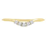 0.10 Carat (ctw) Round Lab Grown Diamond Ladies Wedding Contour Ring 1/10 CT 14K Yellow Gold
