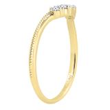 0.10 Carat (ctw) Round Lab Grown Diamond Ladies Wedding Contour Ring 1/10 CT 14K Yellow Gold