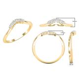 0.10 Carat (ctw) Round Lab Grown Diamond Ladies Wedding Contour Ring 1/10 CT 14K Yellow Gold