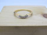 0.10 Carat (ctw) Round Lab Grown Diamond Ladies Wedding Contour Ring 1/10 CT 14K Yellow Gold