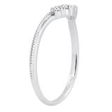 0.10 Carat (ctw) Round Lab Grown Diamond Ladies Wedding Contour Ring 1/10 CT Sterling Silver