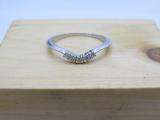 0.10 Carat (ctw) Round Lab Grown Diamond Ladies Wedding Contour Ring 1/10 CT Sterling Silver