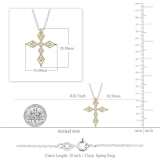 0.15 Carat (ctw) Round Lab Grown White Diamond Ladies Vintage Style Cross Pendant 10K Yellow Gold