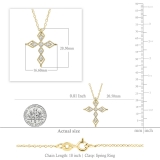 0.15 Carat (ctw) Round Lab Grown White Diamond Ladies Vintage Style Cross Pendant 10K Yellow Gold