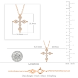 0.15 Carat (ctw) Round Lab Grown White Diamond Ladies Vintage Style Cross Pendant 18K Rose Gold