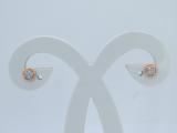 0.10 Carat (ctw) Round Lab Grown Diamond Ladies Flower Cluster Stud Earring 1/10 CT 10K Rose Gold