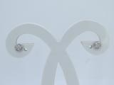 0.10 Carat (ctw) Round Lab Grown Diamond Ladies Flower Cluster Stud Earring 1/10 CT 14K White Gold
