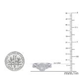 0.35 Carat (ctw) Princess & Round Lab Grown Diamond Halo Bridal Ring Set 1/3 CT 10K White Gold