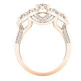 1.40 Carat (ctw) Round Lab Grown Diamond Ladies Wedding Five Stone Engagement Ring 10K Rose Gold
