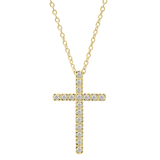 0.25 Carat (ctw) Round Lab Grown Diamond Mens Ladies Unisex Cross Pendant 1/4 CT 10K Yellow Gold
