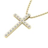 0.25 Carat (ctw) Round Lab Grown Diamond Mens Ladies Unisex Cross Pendant 1/4 CT 10K Yellow Gold