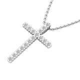 0.25 Carat (ctw) Round Lab Grown Diamond Mens Ladies Unisex Cross Pendant 1/4 CT Sterling Silver