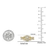 0.31 Carat (ctw) Round Lab Grown Diamond Ladies Vintage Engagement Ring Set 1/3 CT 18K Yellow Gold