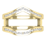 0.30 Carat (ctw) Round Lab Grown Diamond Ladies Wedding Band Guard Ring 1/3 CT 10K Yellow Gold