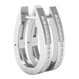 0.10 Carat (ctw) Round Lab Grown Diamond Ladies Hoop Earrings 1/10 CT 10K White Gold