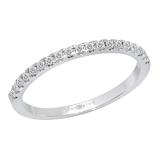 0.25 Carat (ctw) Round Lab Grown Diamond Ladies Stackable Wedding Band 1/4 CT Sterling Silver