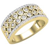 0.35 Carat (ctw) Round Lab Grown Diamond Bridal Wedding Anniversary Band 1/3 CT 14K Yellow Gold