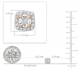0.15 Carat (ctw) Round Lab Grown White Diamond Ladies Illusion Set Stud Earrings 10K Rose Gold