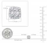 0.15 Carat (ctw) Round Lab Grown White Diamond Ladies Illusion Set Stud Earrings 18K White Gold