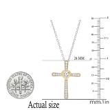 0.35 Carat (ctw) Round Lab Grown Diamond Ladies Cross Religious Pendant 1/3 CT 10K Yellow Gold