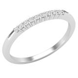 0.10 Carat (ctw) Round Lab Grown Diamond Ladies Wedding Stackable Band 1/10 CT Sterling Silver