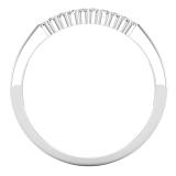 0.10 Carat (ctw) Round Lab Grown Diamond Ladies Wedding Stackable Band 1/10 CT Sterling Silver