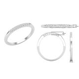 0.10 Carat (ctw) Round Lab Grown Diamond Ladies Wedding Stackable Band 1/10 CT Sterling Silver