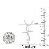 0.25 Carat (ctw) Round Lab Grown Diamond Ladies Swirl Cross Pendant 1/4 CT 18K White Gold