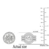2.70 Carat (ctw) Round Lab Grown White Diamond Halo Bridal Trio Wedding Ring Set Sterling Silver