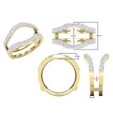 1.00 Carat (ctw) Round Lab Grown Diamond Ladies Wedding Enhancer Guard Double Ring 14K Yellow Gold
