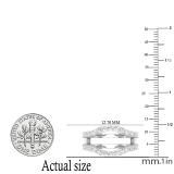 1.00 Carat (ctw) Round Lab Grown Diamond Ladies Wedding Enhancer Guard Double Ring Sterling Silver