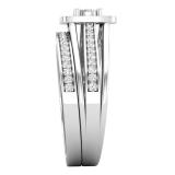 0.35 Carat (ctw) Round Lab Grown Diamond Ladies Bridal Engagement Ring Set 1/3 CT 18K White Gold