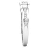 0.25 Carat (ctw) Round Lab Grown Diamond Ladies Promise Engagement Ring 1/4 CT Sterling Silver
